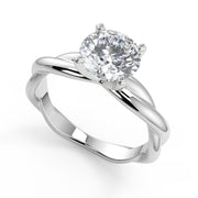 Emmy Infinity Solitaire Rope 4 Prong Round Cut Diamond Engagement Ring - Nivetta
